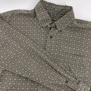 ROPER Mens Button Down Shirt Geometric Pattern Long Sleeve Classic Fit Size M